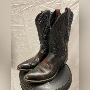 Laredo Black Leather Western Boots